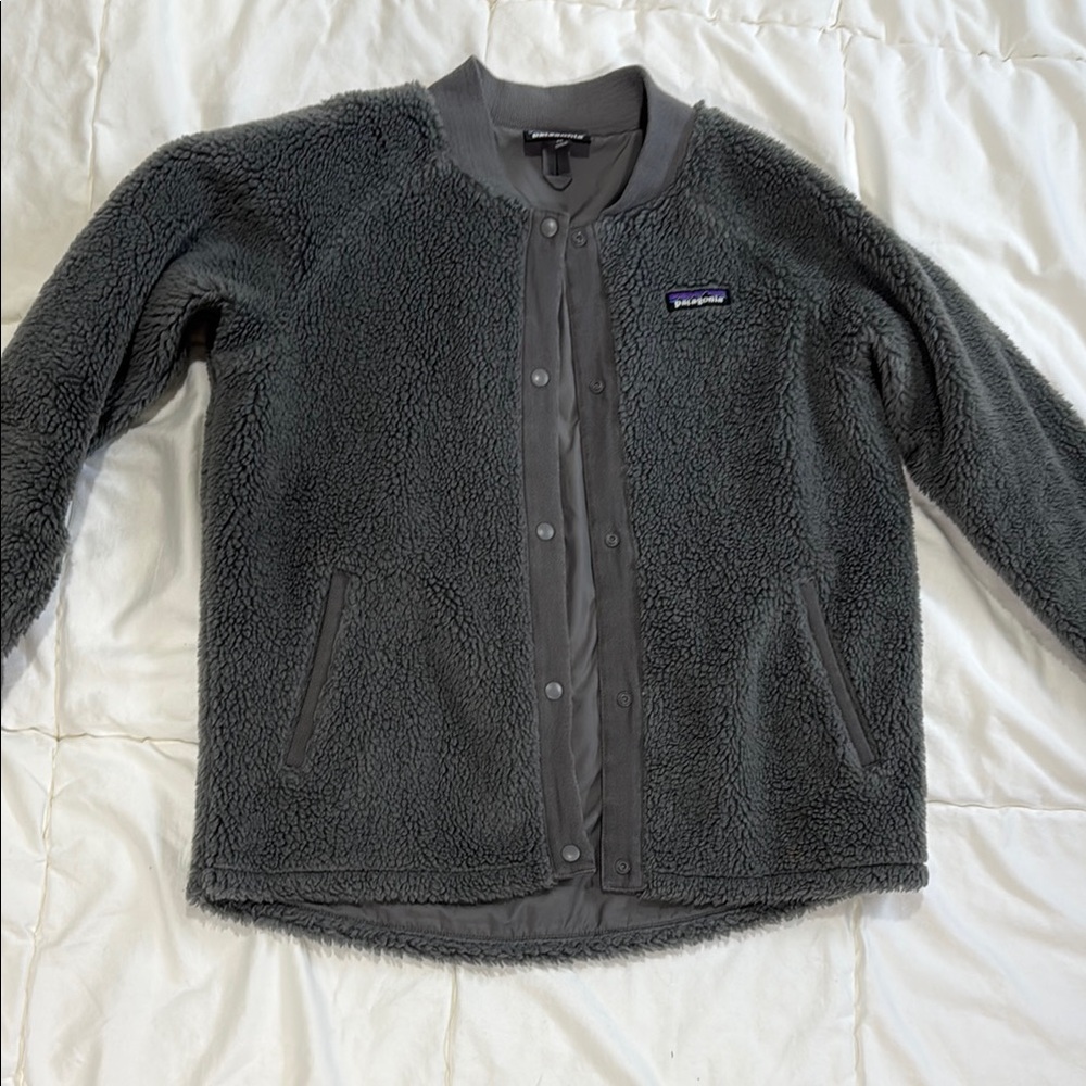 Patagonia Gray Sherpa Bomber Jacket